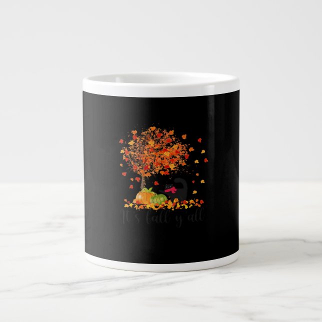 It’s Fall Y’all Cute Lovers Thanksgiving Large Coffee Mug (Front)