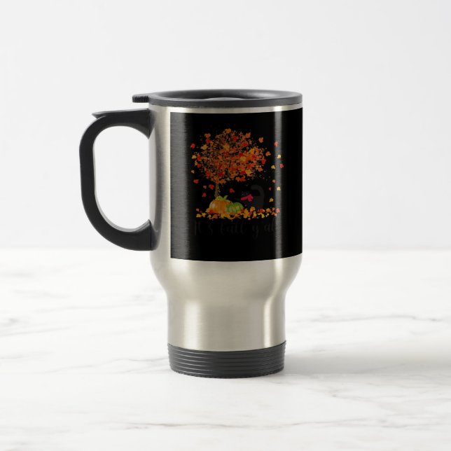 It’s Fall Y’all Cute Lovers Thanksgiving Travel Mug (Left)
