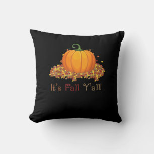 It’s Fall Y’all Cute Pumpkin Autumn Tree Fall Leav Cushion
