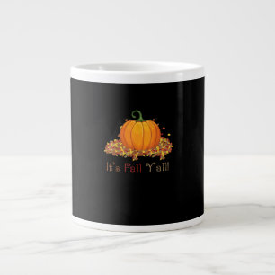 It’s Fall Y’all Cute Pumpkin Autumn Tree Fall Leav Large Coffee Mug
