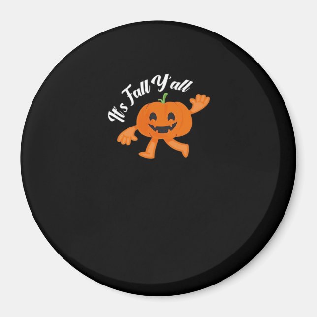 It’s Fall Y’all Cute Pumpkin Illustration Magnet (Front)