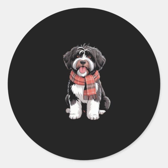 It’s Fall Y’all Cute Schnoodle Autumn Tree Fall Le Classic Round Sticker (Front)