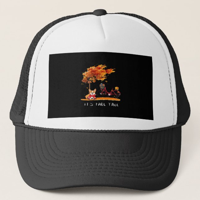 It’s Fall Y’all Dachshund Autumn Costume Trucker Hat (Front)