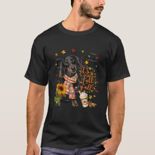 It s Fall Y all Dachshund Dog Thanksgiving Hallowe T-Shirt