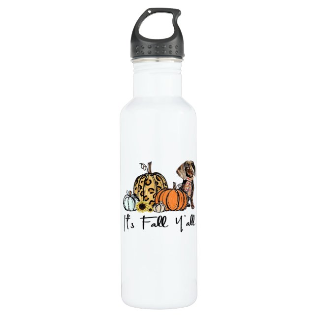 It’s Fall Y’all Dachshund Funny Casual 710 Ml Water Bottle (Front)