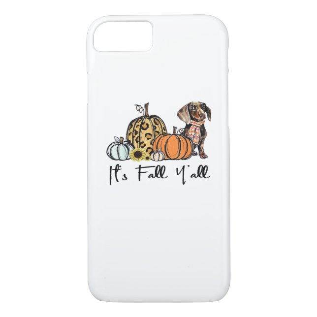 It’s Fall Y’all Dachshund Funny Casual Case-Mate iPhone Case (Back)