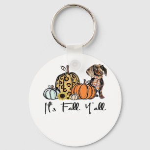 It’s Fall Y’all Dachshund Funny Casual Key Ring