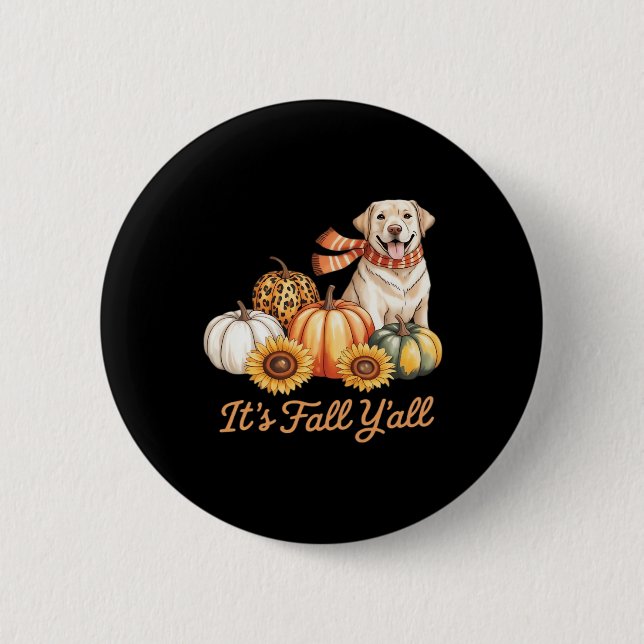 It’s Fall Y’all Dog Leopard Pumpkin Fall Creative  6 Cm Round Badge (Front)