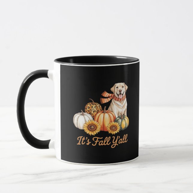 It’s Fall Y’all Dog Leopard Pumpkin Fall Creative  Mug (Left)