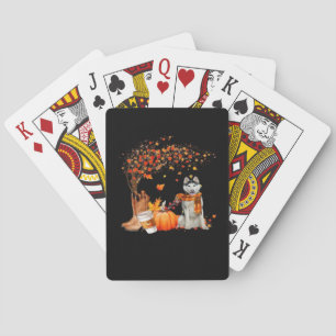 It’s Fall Y’all Dog Thanksgiving Halloween Aesthet Playing Cards