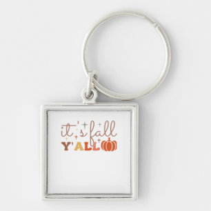 It’s Fall Y’all, Fall Pumpkin Skeleton Creepy Leaf Key Ring