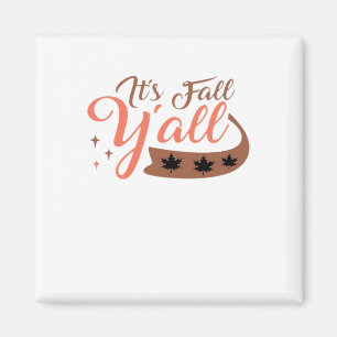 It’s Fall Y’all, Fall Pumpkin Skeleton Creepy Leaf Magnet