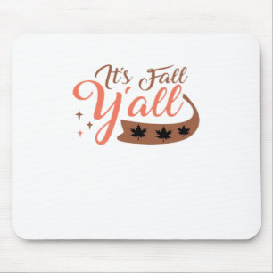 It’s Fall Y’all, Fall Pumpkin Skeleton Creepy Leaf Mouse Mat