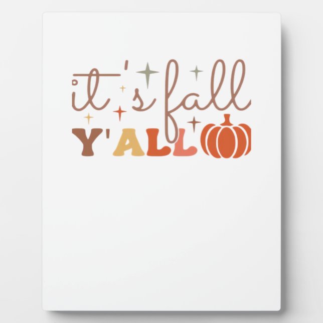 It’s Fall Y’all, Fall Pumpkin Skeleton Creepy Leaf Plaque (Front)