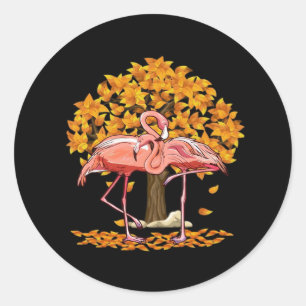 It’s Fall Y’all Flamingo Thanksgiving Halloween Classic Round Sticker