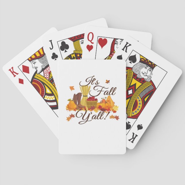 It’s Fall Y’all Funny & Cool Retro Playing Cards (Back)