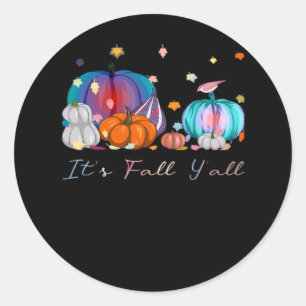It’s Fall Y’all Funny Magic Halloween Pumpkin Than Classic Round Sticker