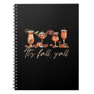 It’s Fall Y’all Funny Pumpkin Spice Cocktails Notebook