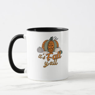It’s Fall Y’all, Funny Pumpkins Leopard Pattern Mug
