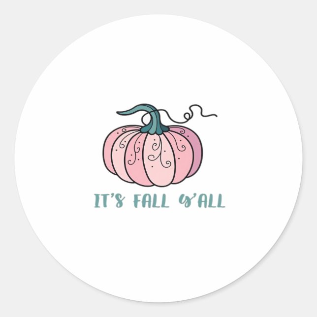 It’s Fall Y’all Funny Trendy Classic Round Sticker (Front)