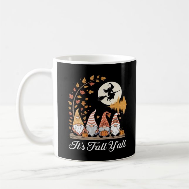It’s Fall Y’all Gnomes Autumn Design Coffee Mug (Left)