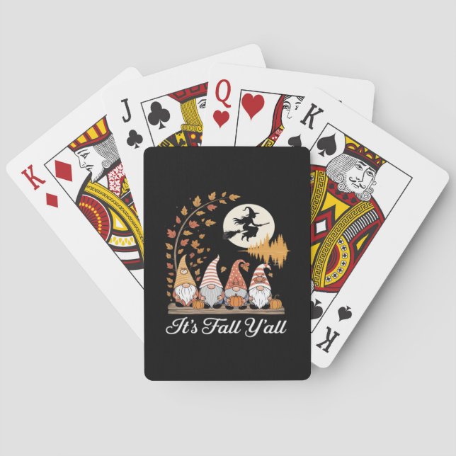 It’s Fall Y’all Gnomes Autumn Fall Playing Cards (Back)