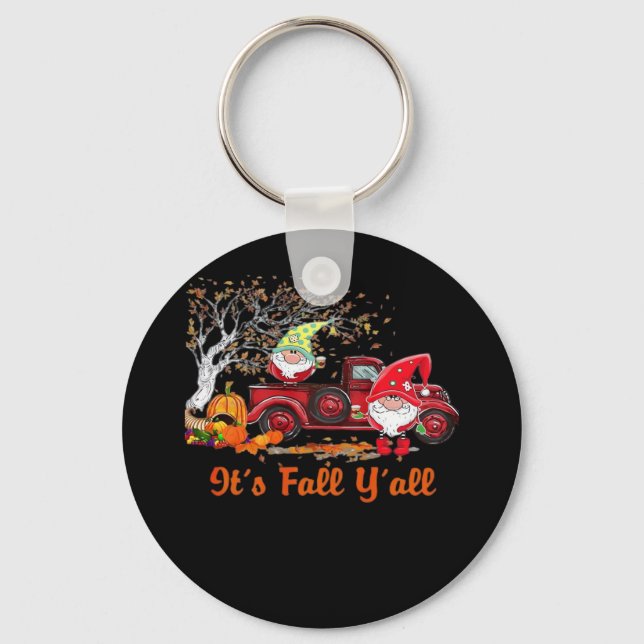 It’s Fall Y’all Gnomes Pumpkin Spice Key Ring (Front)