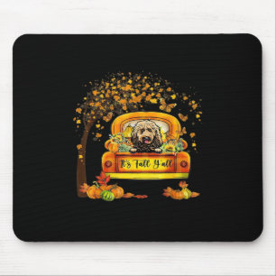 It’s Fall Y’all Goldendoodle Pumpkin Autumn Look Mouse Mat