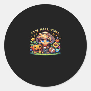 It’s Fall Y’all Graphic Creative Casual Classic Round Sticker