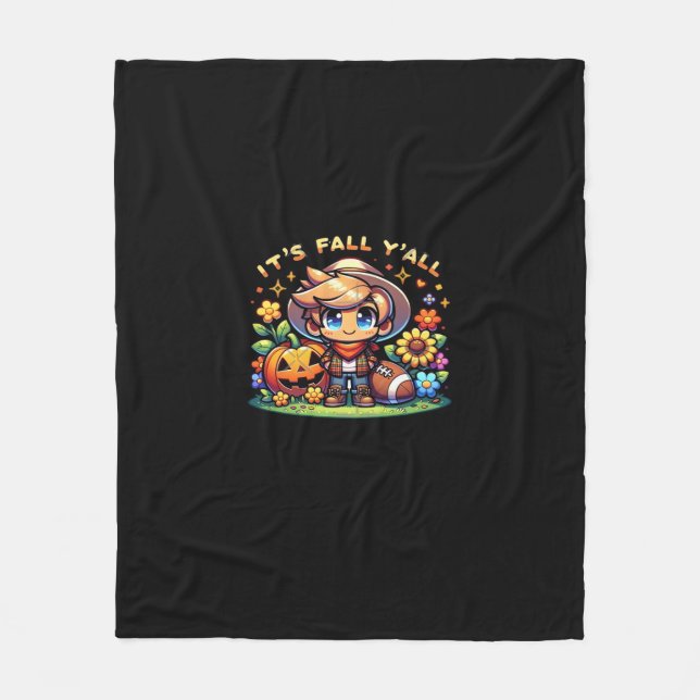 It’s Fall Y’all Graphic Creative Style Fleece Blanket (Front)