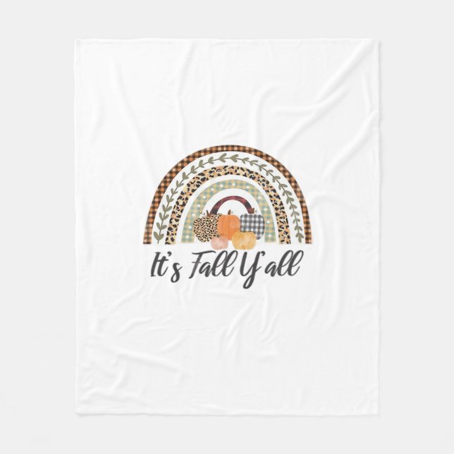 It’s Fall Y’all Graphic Style Fleece Blanket (Front)
