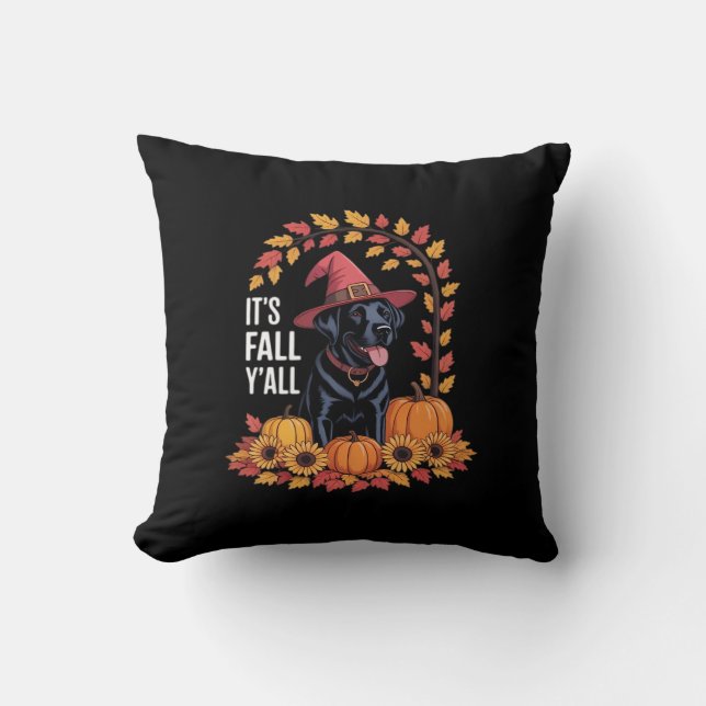 It’s Fall Y’all Halloween Autumn Funny Quote Cushion (Front)