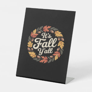 It’s Fall Y’all Halloween Bats Pumpkin Fall Hallow Pedestal Sign