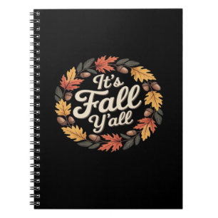 It’s Fall Y’all Halloween Bats Pumpkin Trendy Notebook
