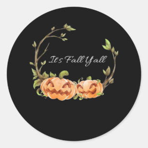 It’s Fall Y’all Halloween Cool Unique Classic Round Sticker