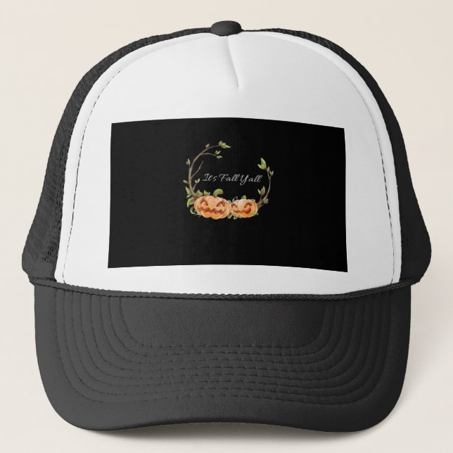 It’s Fall Y’all Halloween Cool Unique Trucker Hat (Front)