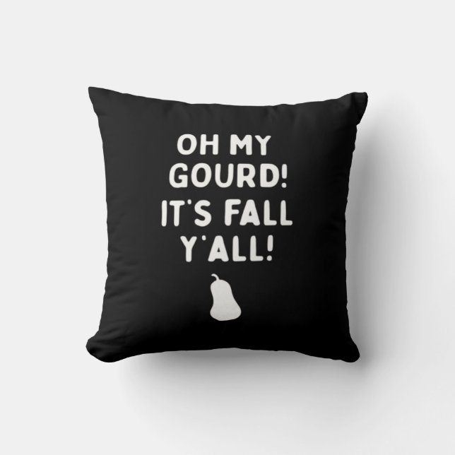 It’s Fall Y’all! (Halloween Fall) White Cushion (Front)