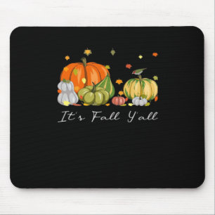 It’s Fall Y’all Halloween Pumpkin Autumn Leaves Th Mouse Mat