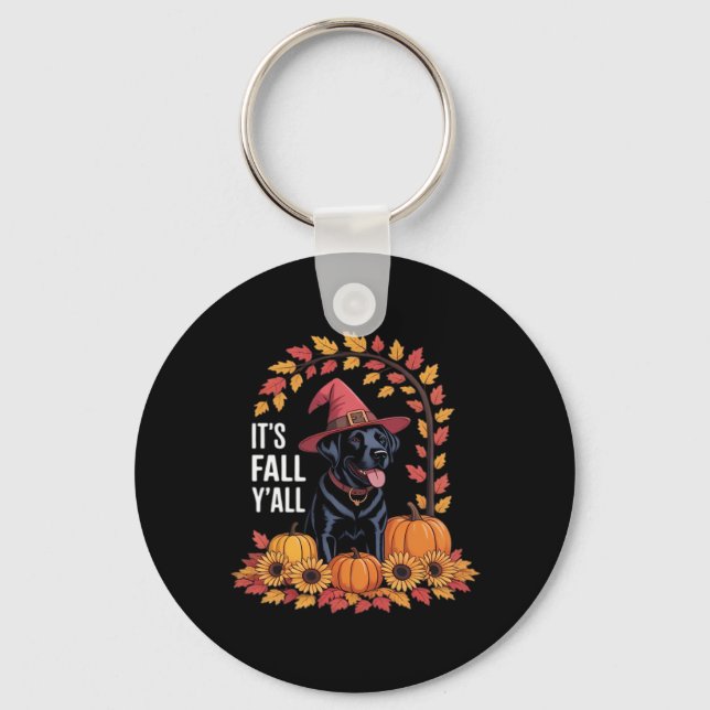 It’s Fall Y’all Halloween Thanksgiving Funny Quote Key Ring (Front)