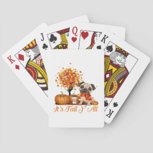 It’s Fall Y’all Halloween Thanksgiving Retro Class Playing Cards