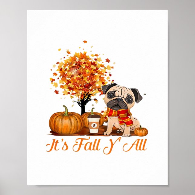It’s Fall Y’all Halloween Thanksgiving Retro Class Poster (Front)