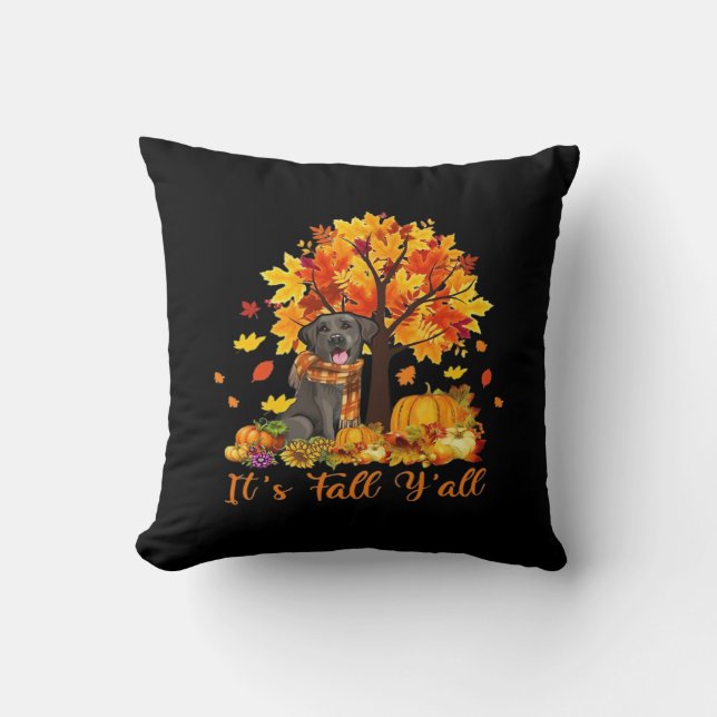 It’s Fall Y’all Halloween Thanksgiving Retro Graph Cushion (Front)