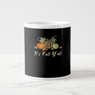 It’s Fall Y’all Happy Autumn Fall Y’all Leopard Pu Large Coffee Mug