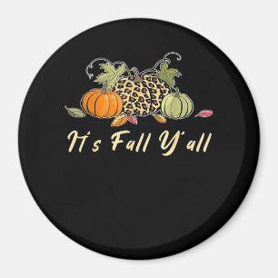 It’s Fall Y’all Happy Autumn Fall Y’all Leopard Pu Magnet