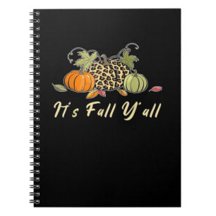 It’s Fall Y’all Happy Autumn Fall Y’all Leopard Pu Notebook