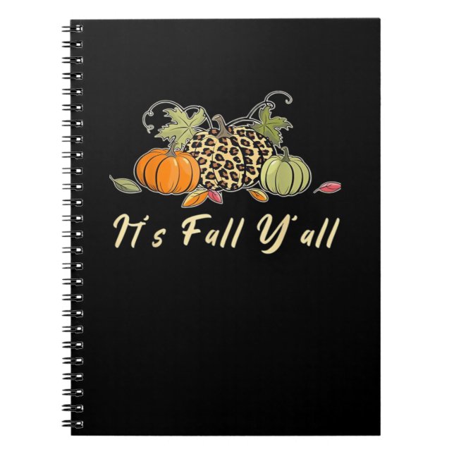 It’s Fall Y’all Happy Autumn Fall Y’all Leopard Pu Notebook (Front)