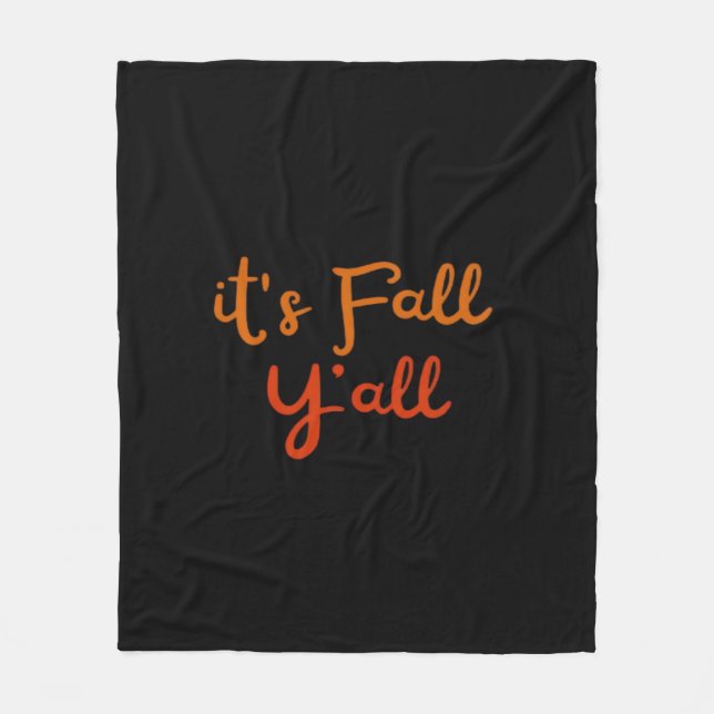 It’s Fall Y’all Happy Fall Y’all Retro Style Fleece Blanket (Front)