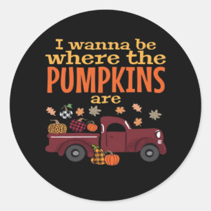 It’s Fall Y’all, Hello Autumn Pumpkin Classic Round Sticker