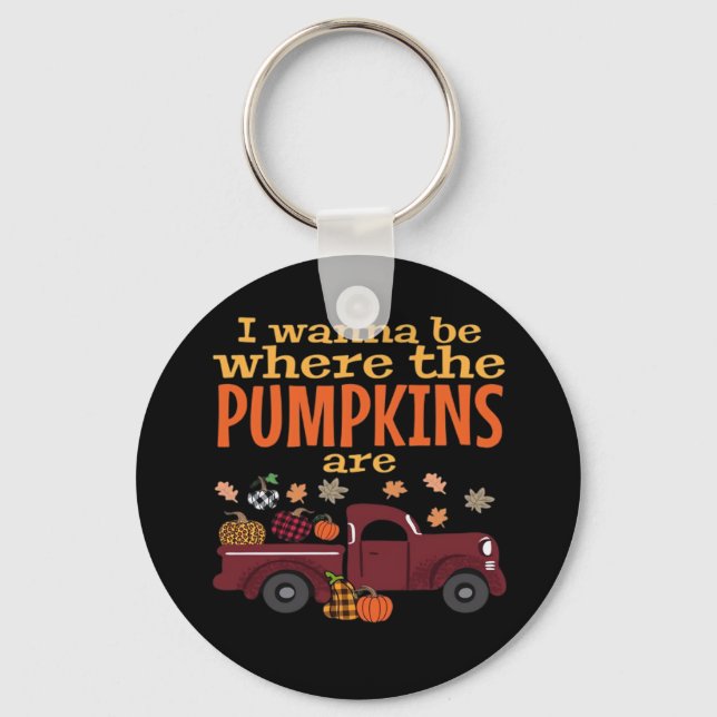 It’s Fall Y’all, Hello Autumn Pumpkin Key Ring (Front)