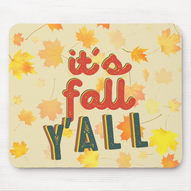 It´S Fall Y´All, Hello Fall Mouse Mat (Front)